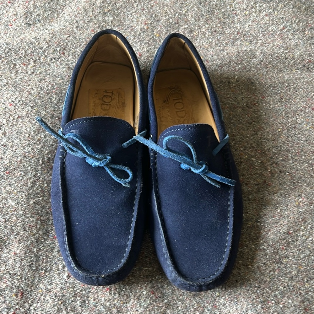 Tod’s Navy Suede Loafers (Women’s 7.5/Men’s 5)